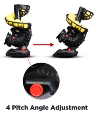 Electronic Baseball Pitching Machine with Adjustable Speed & Angles, Includes 8 Dimpled Balls, AC Adapter or Battery Powered for Beginners