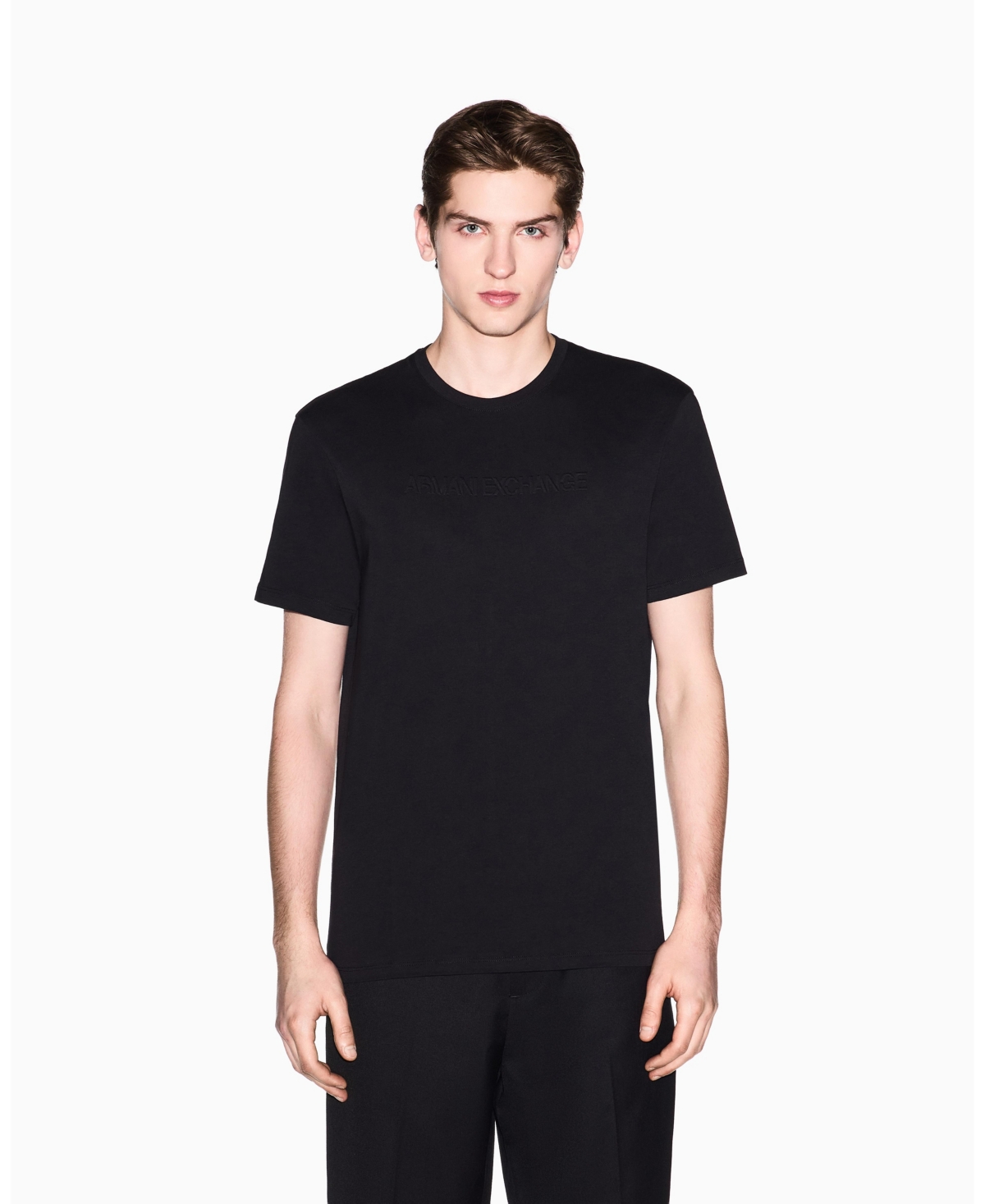A|X Armani Exchange Men's Short Sleeve Tonal Logo T-Shirt - Black