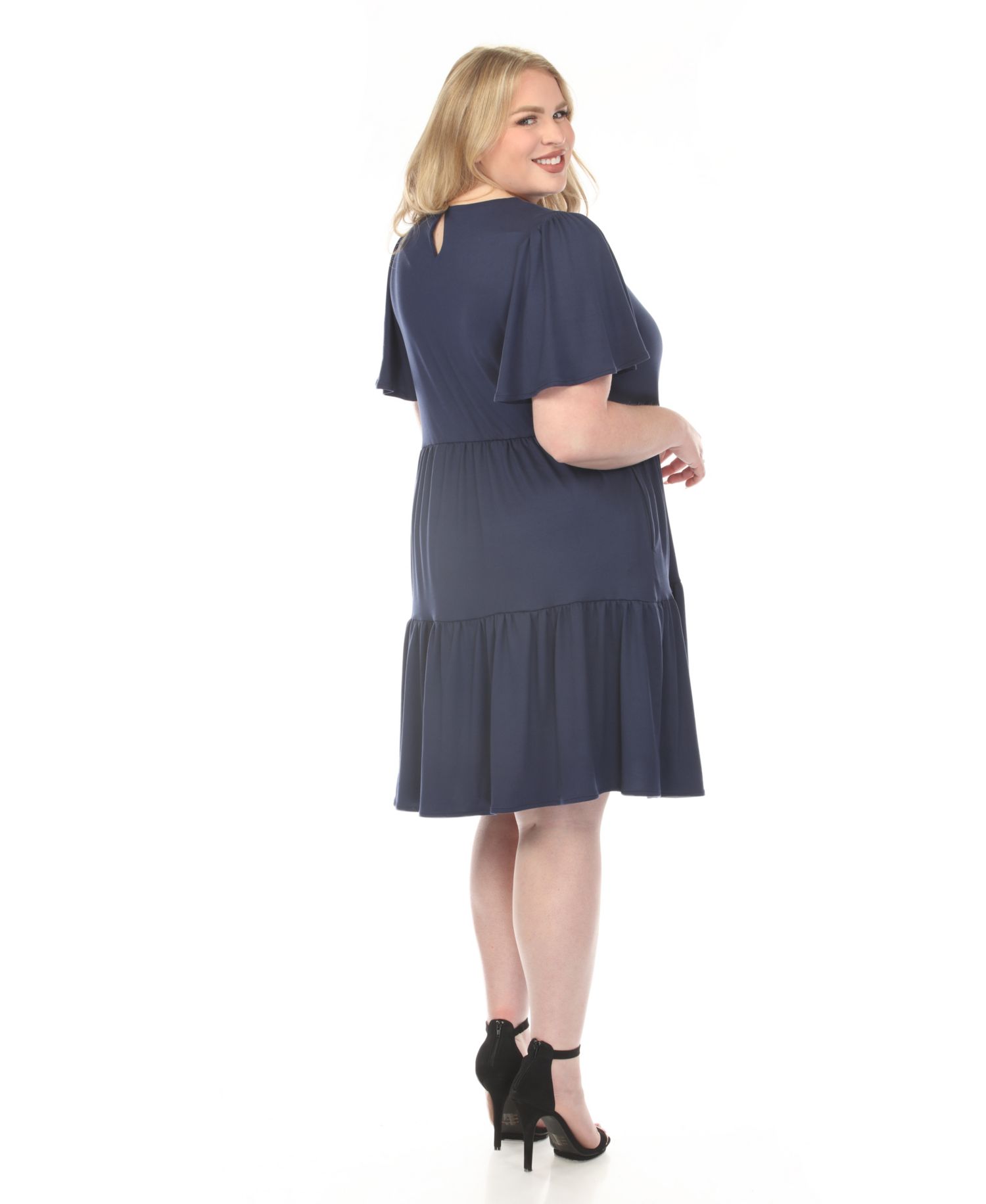 Plus Size V-Neck Short-Sleeve Dress