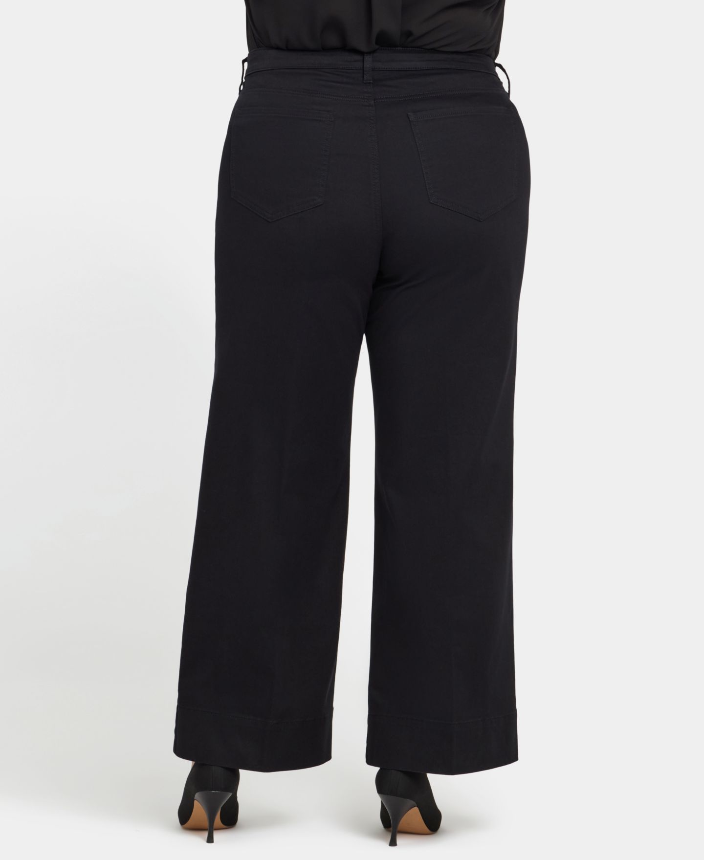 Женские джинсы NYDJ Plus Size Teresa Wide-Leg Ankle Hem, цвет: Чёрный — фото 4