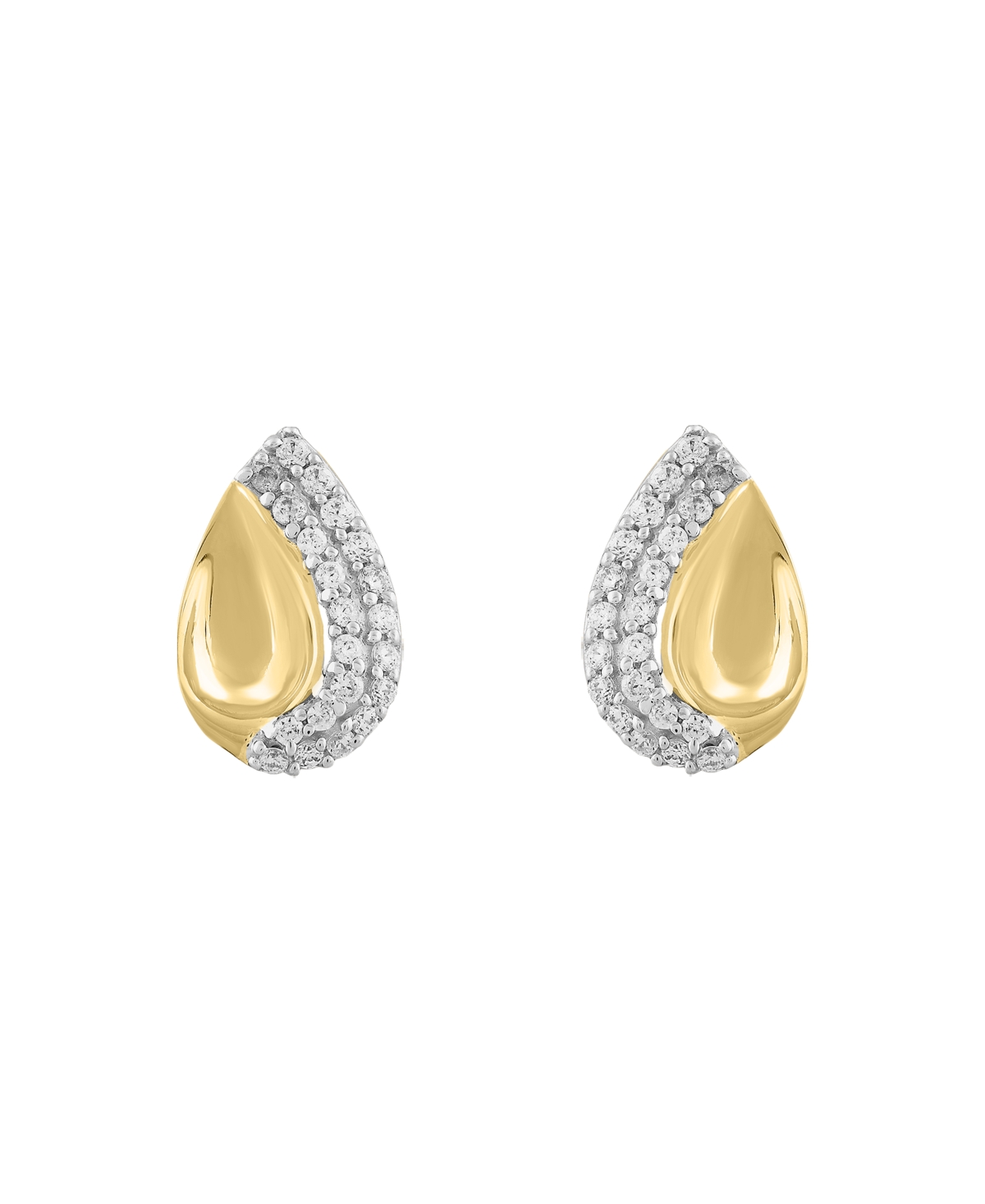 Macy's Diamond Earrings (1/10 ct. t.w.) in 10k Yellow Gold Over White Rhodium - Yellow Gold