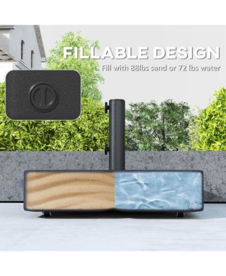 Patio Umbrella Base with Wheels for 1.5"/1.9" Poles,