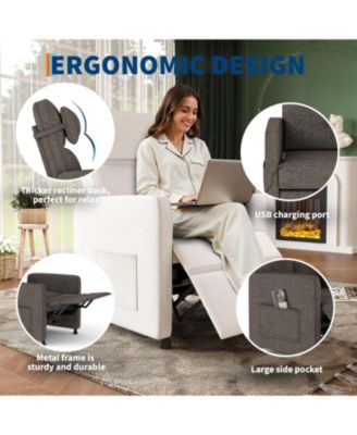 Power Recliner Chair for Adults, Adjustable Electric Recliner Ergonomic Overstuffed Single Sofa
