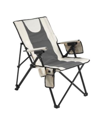 Heated Camping Chair, High Back Folding Chair with 3 Heat Settings, Padded Seat, Armrests & Cupholder, 260 lb Capacity