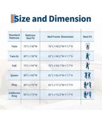 Twin XL Bed Frame, Wood Platform Bed with Fluted Design, Low Profile BedFrame