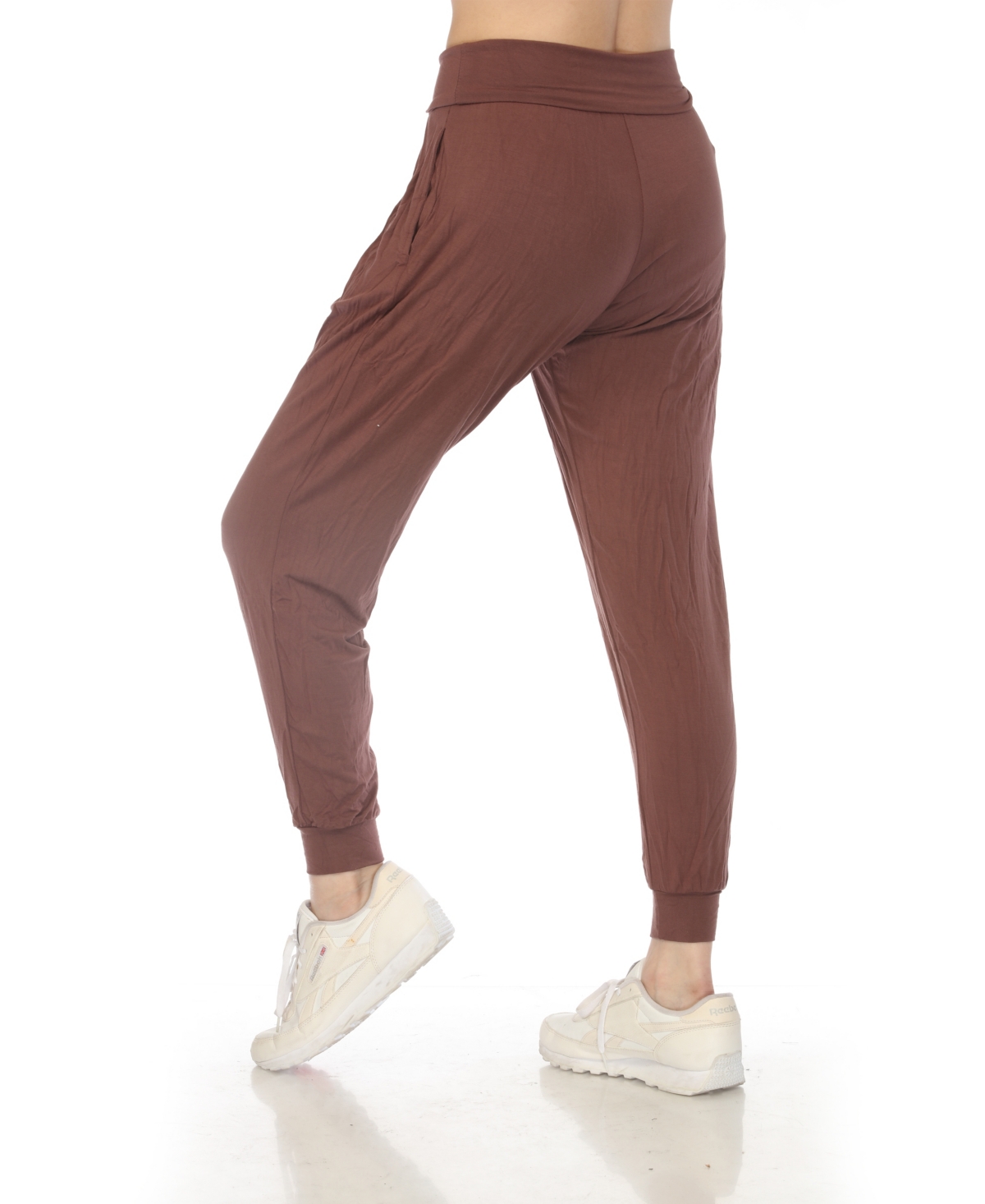 White Mark Women's High-Waist Pleated Lounge Pants