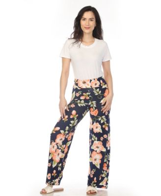 Women's High-Waist Floral Wide-Leg Pants