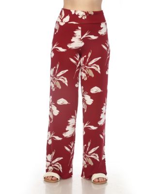 Women's High-Waist Floral Wide-Leg Pants