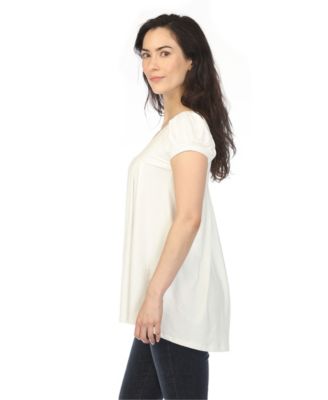 Women's Cap-Sleeve Pleated Top