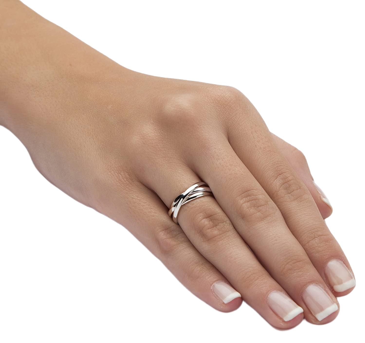 925 Sterling Silver Unisex 6mm Polished Intertwining Rolling Ring