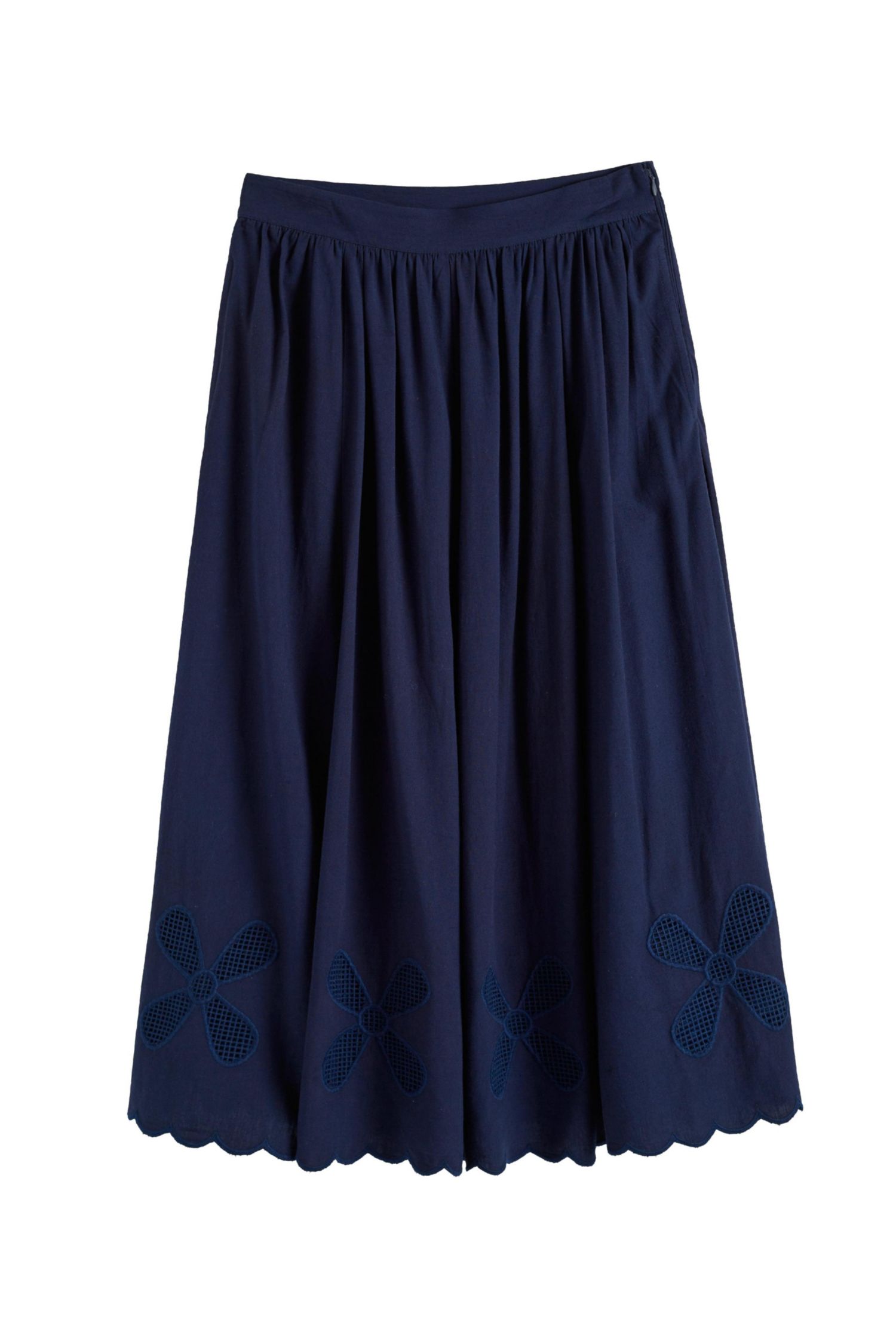 Women's Linen-Blend Broderie Skirt
