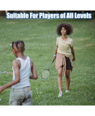Badminton Rackets Set of 4 for Backyard Games Includes 4 Racquets 4 Nylon Shuttlecocks 4 Grip Tapes and Carrying Bag for Adults