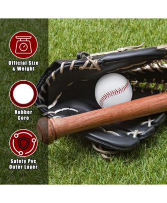 Pack of 12 Practice Baseballs with Rubber Core and Synthetic Leather Cover Standard Size Training Balls for Batting and Pitching