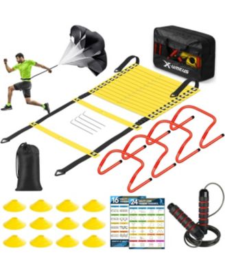 Agility Ladder Speed Training Equipment Set, Kids Soccer Goals for Backyard Set of 2, 6x4 ft, Soccer Goal Training Equipment for Kids Youth