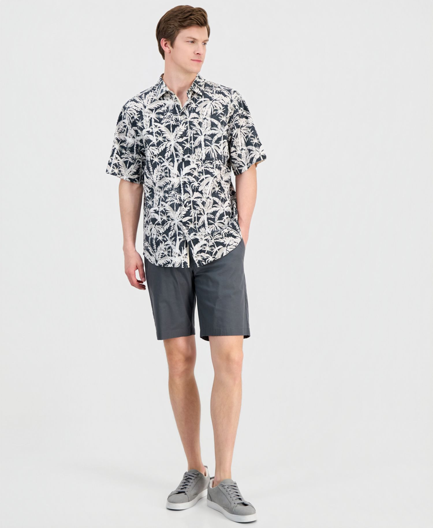 Men's Nova Wave Nero Palms Printed Shirt
