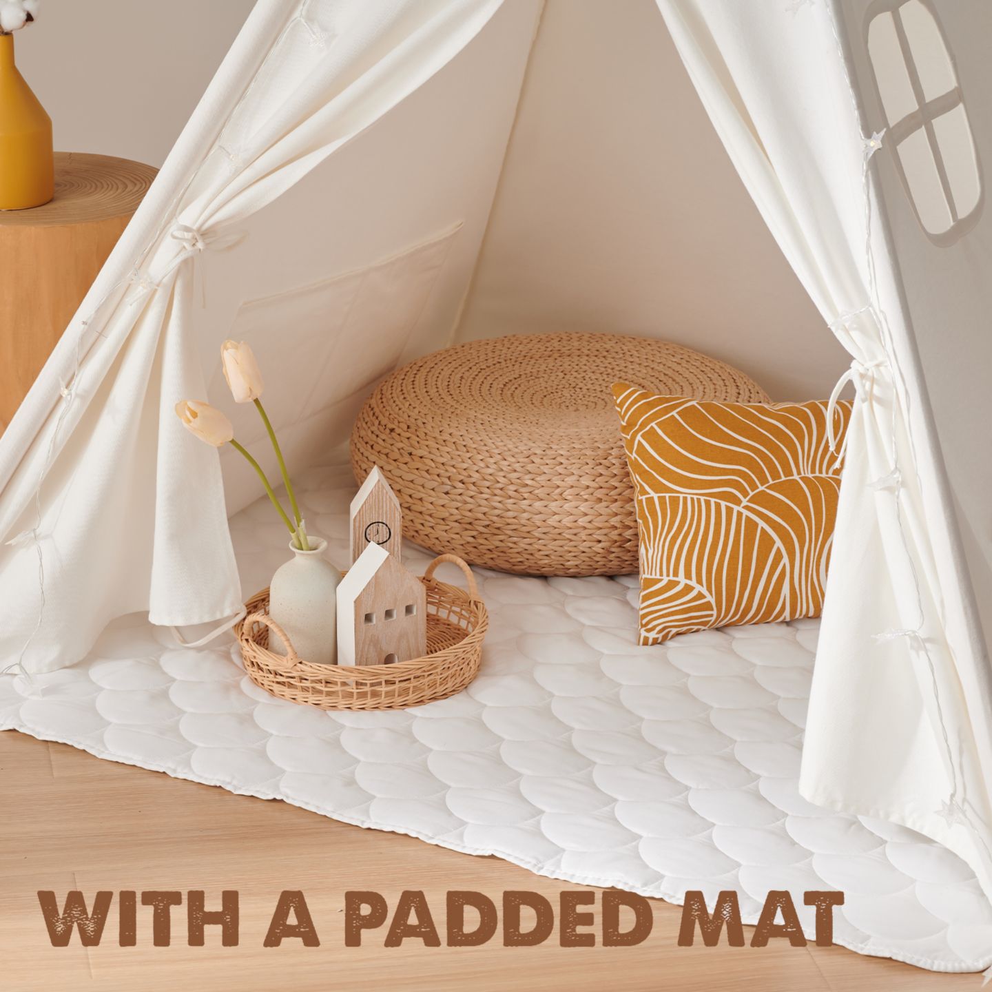 Детская игрушка Tiny Land Teepee Tent for Kids with Mat - Indoor Play Tent with Mat — фото 2