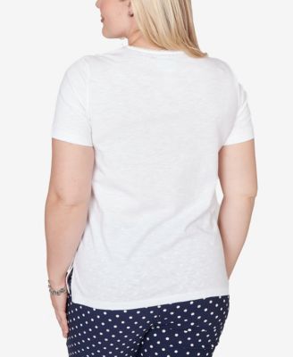 Women's Port Side Layered Dot Square Neck Top
