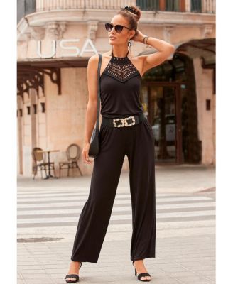 Women's Crochet Halterneck Jumpsuit