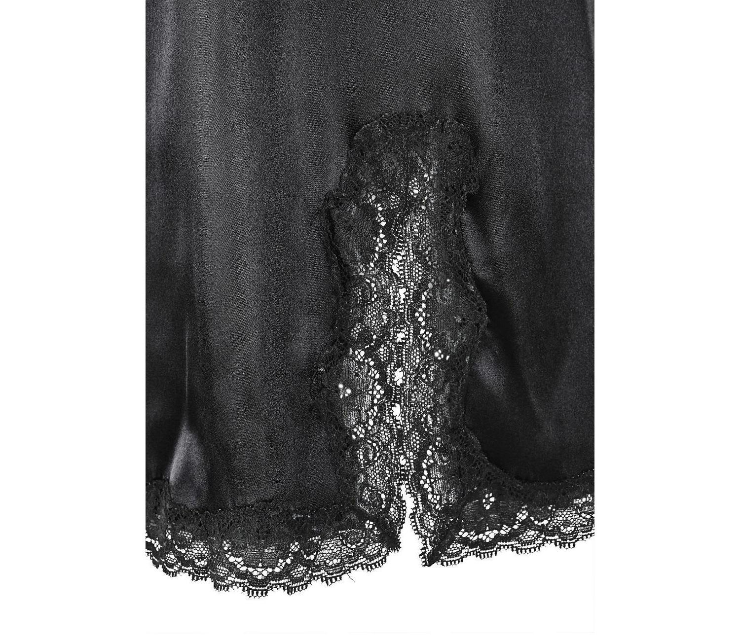 Women's Lace Trim Satin Nightgown Negligee