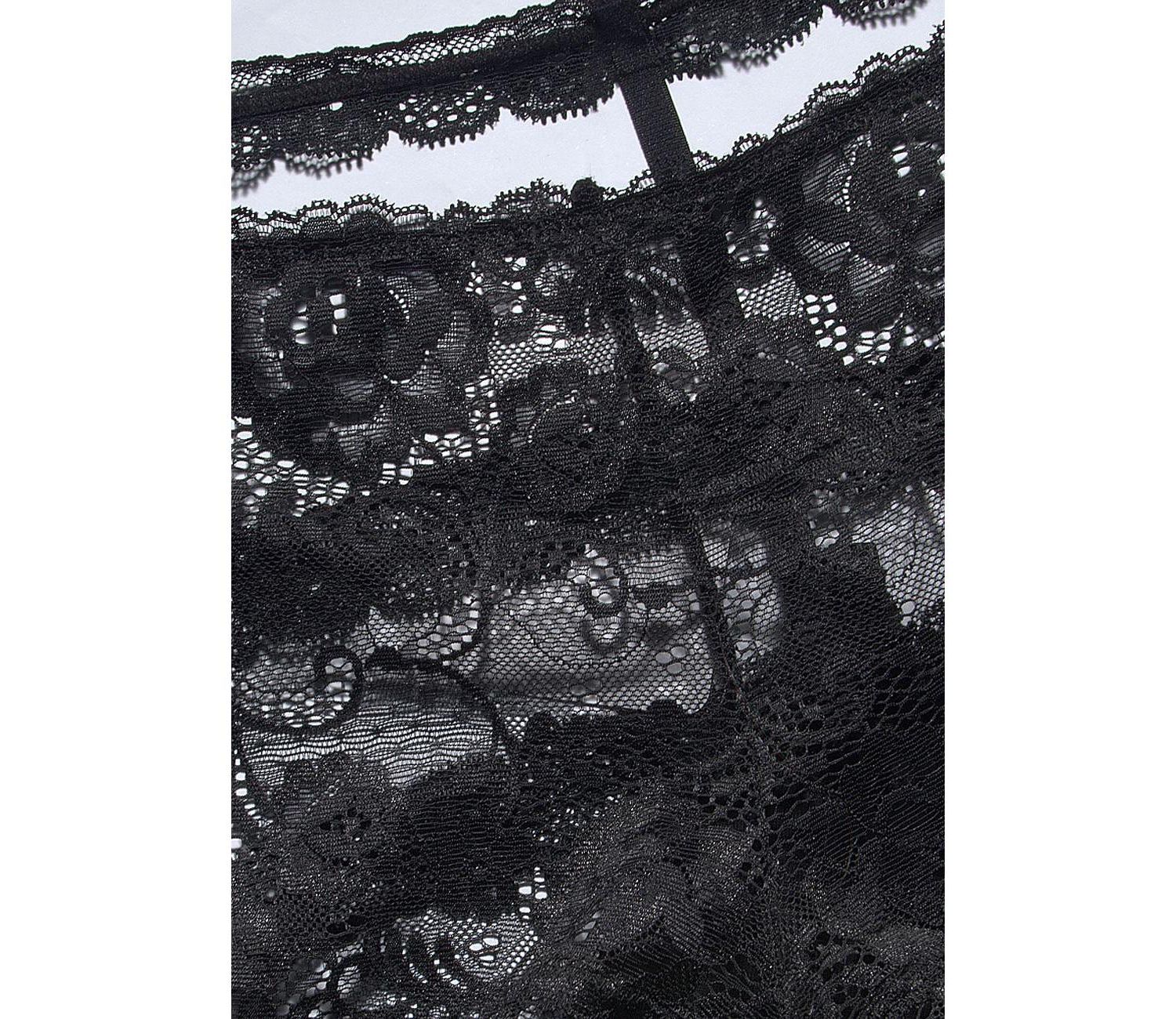Women's Floral Print Cutout Lace Bikini Underwear