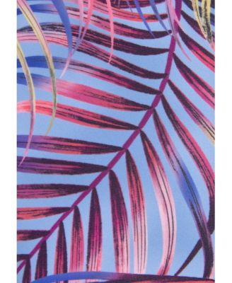 Women's Palm Print Tummy Control One Piece Swimsuit