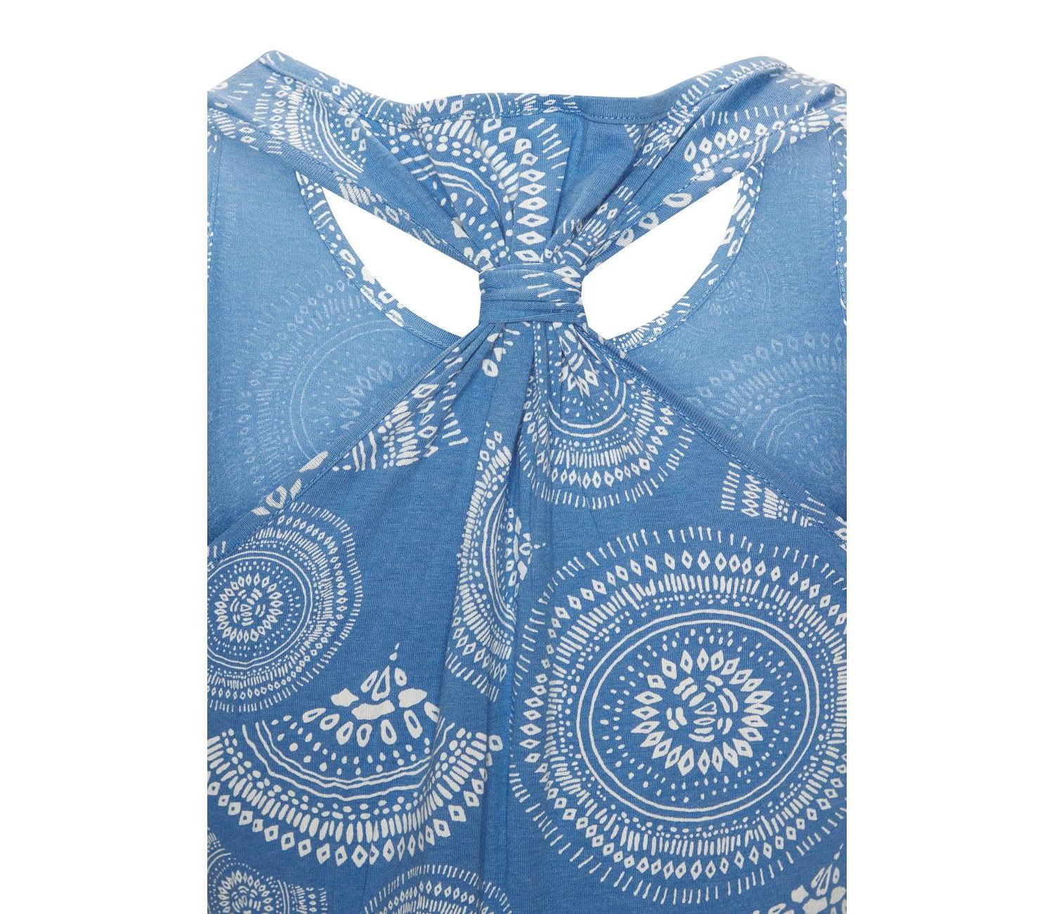Women's Printed Racerback Scoop-Neck Midi Dress