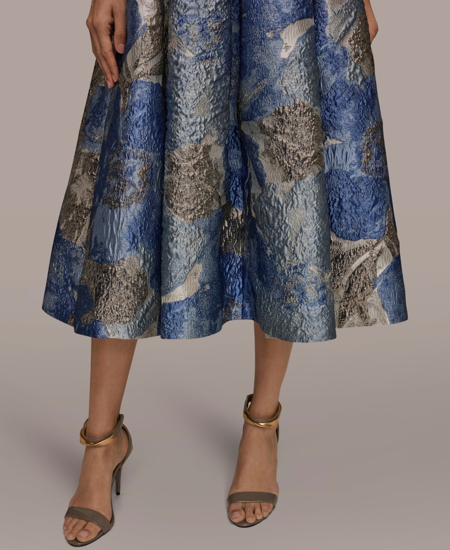 Women's Strapless Floral Midi Cocktail Dress