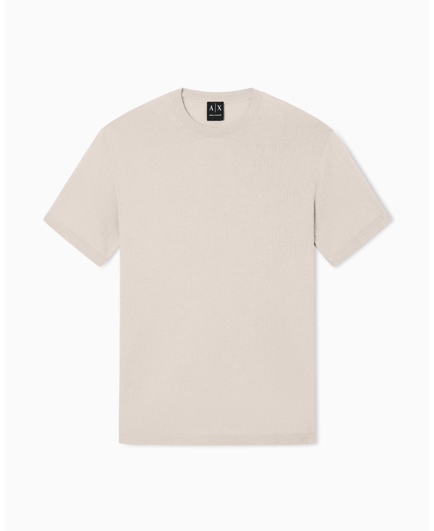 Мужской свитер A|X Armani Exchange Ibiza X Short Sleeve Ribbed, цвет: Бежевый — фото 2