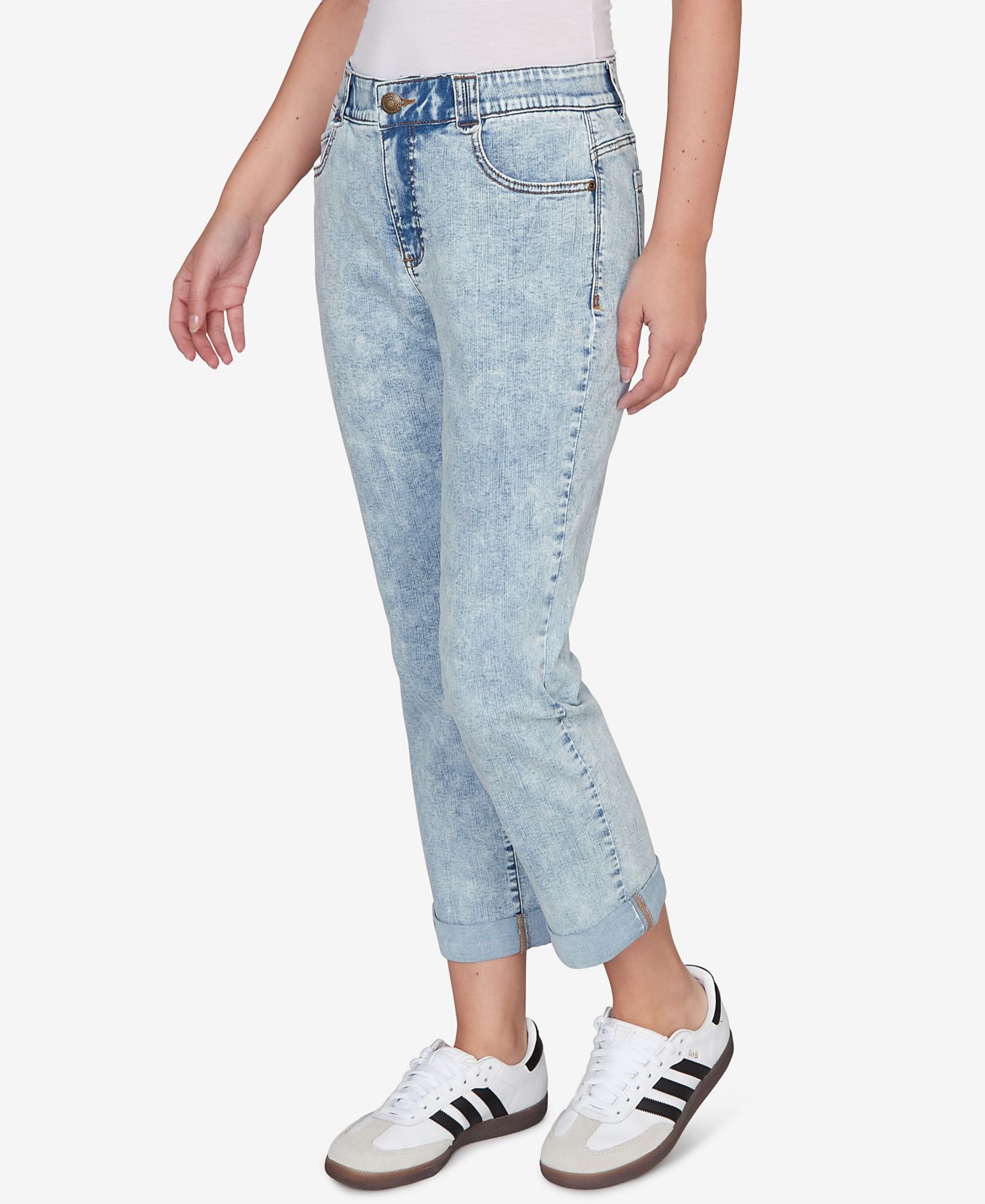 Petite Comfort Waist Stretch Denim Girlfriend Jeans