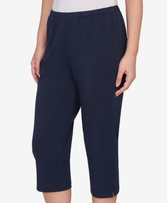 Petite Elastic Waist French Terry Capri