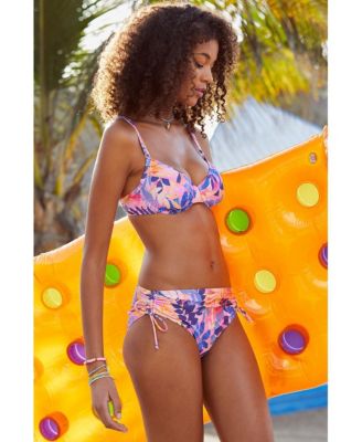 Women's Tropical Print Underwire Bikini Swimsuit Top Bra Sizing