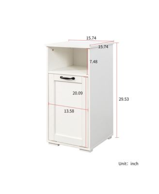 Pull-Out Bathroom Storage Unit with 1 Removable Liner Bag for Easy Sorting & Storage Laundry Hamper Cabinet