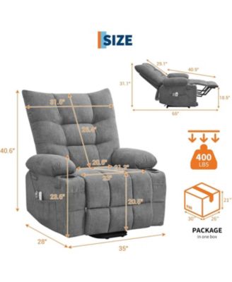 Power Lift Recliner Chair for Elderly - Electric Massage & Heat Recliner with 45° Assist Stand