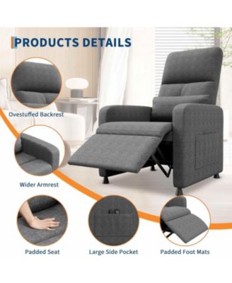 Power Recliner Chair for Adults, Adjustable Electric Recliner Ergonomic Overstuffed Single Sofa