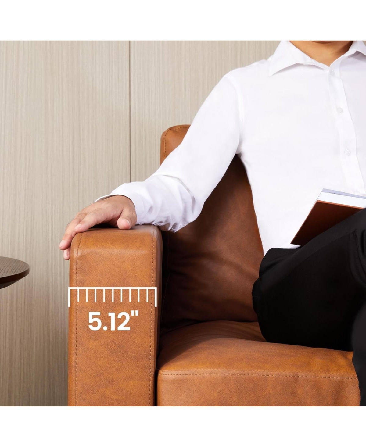 gaomon Leather Sofa, 83" Mid-Century Modern Couch, 3-Seater Sofa with Armrests and Comfy Cushions, Pu Deep Seat Sofas for Living Room, Bedroom