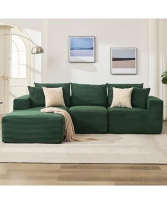 108" Modular Sectional Sofa - L Shaped Boneless Cloud Couch with 67.5" Chaise, Reversible L/R Facing, No Assembly Required