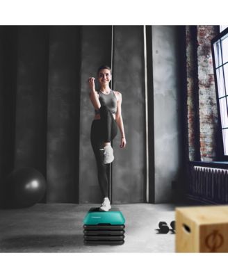 Aerobic Exercise Adjustable High Step Platform, with 4 Risers Included - Green
