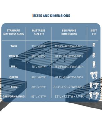King Wood Platform Bed Frame, 10" Thick Wooden Slat Support, No Headboard, King Size