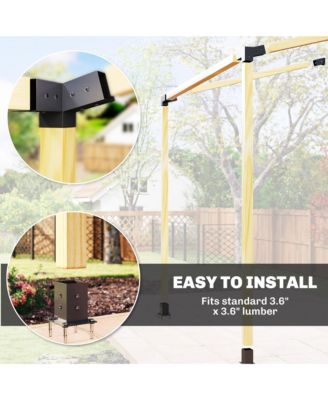 Pergola Brackets, 15° Slanted Roof Pergola Bracket Kit,