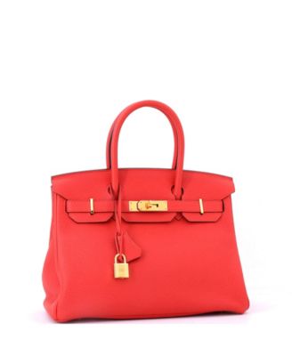 Birkin 30 Handbag Red Togo with Gold Hardware