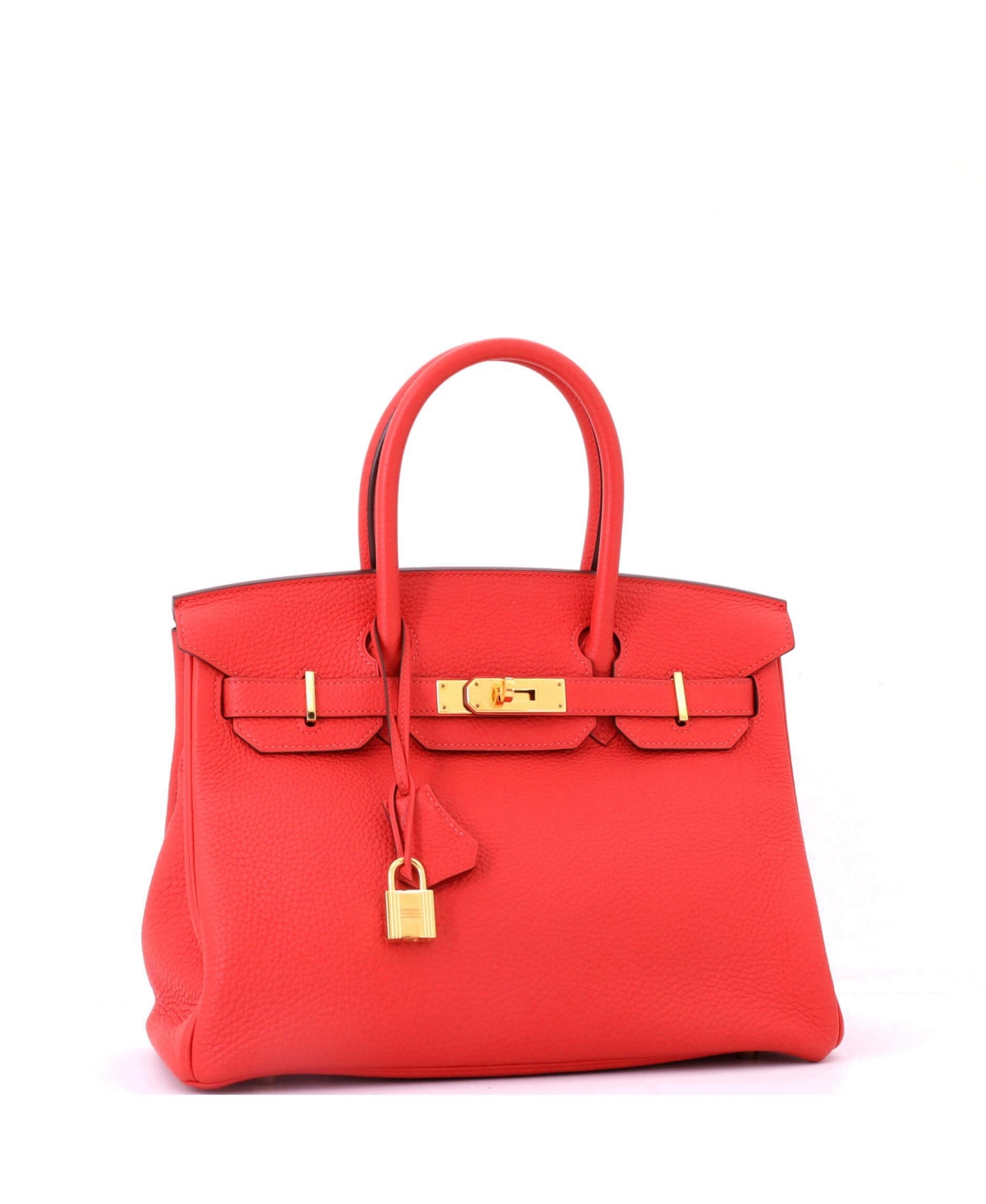 Pre-Owned HERMES Birkin 30 Handbag Red Togo with Gold Hardware