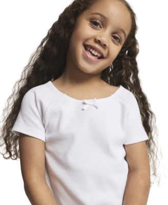 Girls' 4-6X Ribbed T-Shirt & Seersucker Eyelet Skort, 2-Piece Set