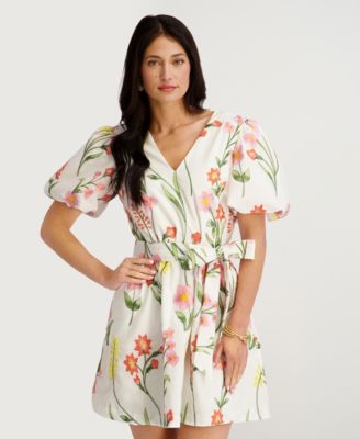 Women's Embroidered Woven V-Neck Dress