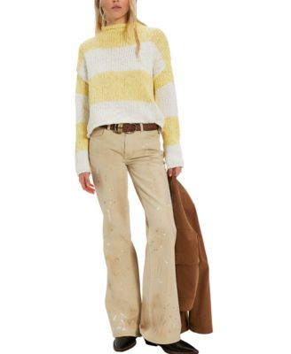 Women's Opal Rugby Stripe Rolled Neck Sweater