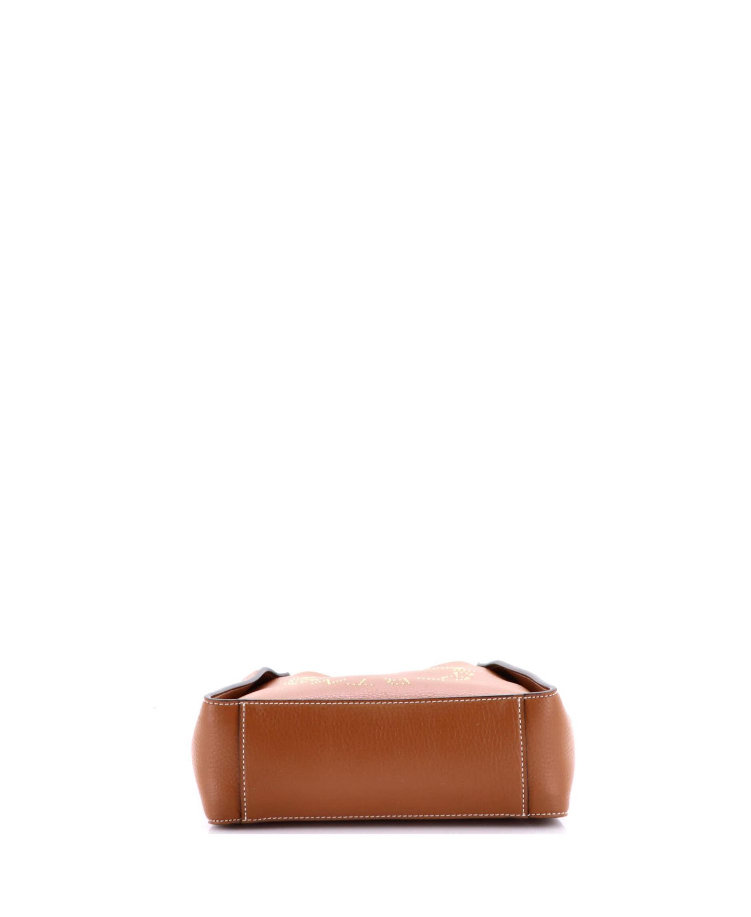 Mini Logo Crossbody Bag Perforated Faux Leather