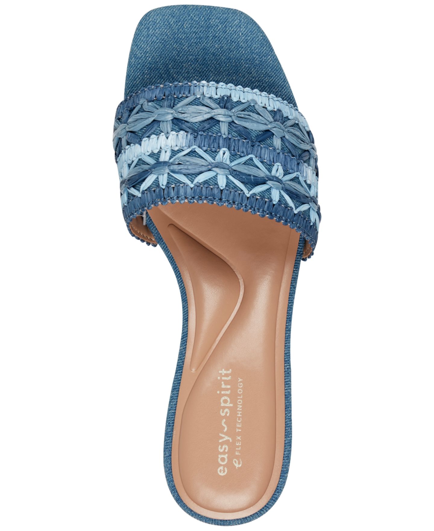 Женские сандалии Easy Spirit Rosario eFlex Raffia Slip-On Dress Sandals, цвет: Синий / Синий джинсовый — фото 4