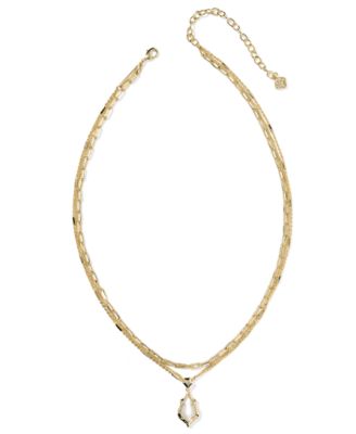 Adriana Scallop Frame Multi Strand 14k Gold Over Brass Necklace