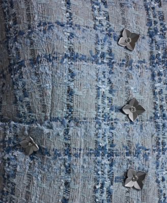 Women's Button-Front Cropped Tweed Vest