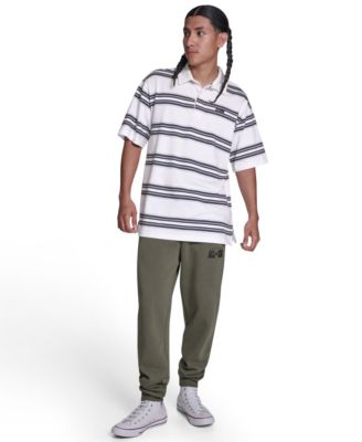 Men's Striped Short-Sleeve Polo Shirt