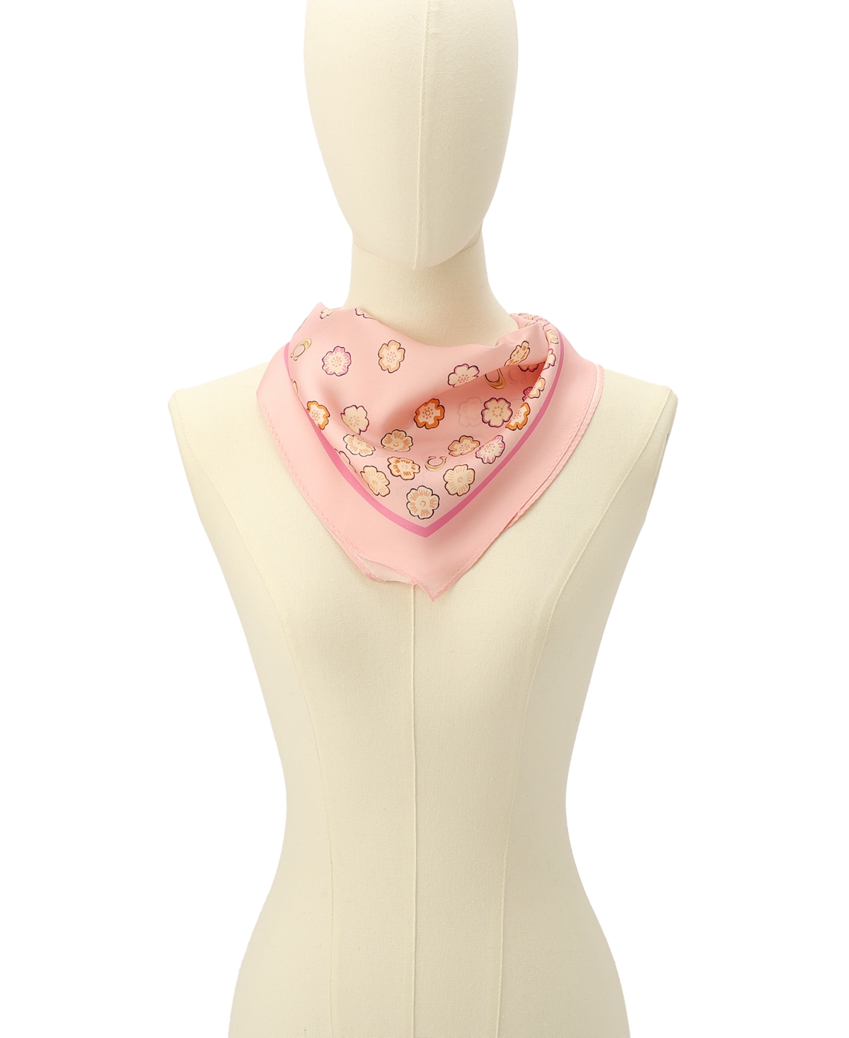 Coach Women's Waterfall Tea Rose Printed Silk Diamond Scarf